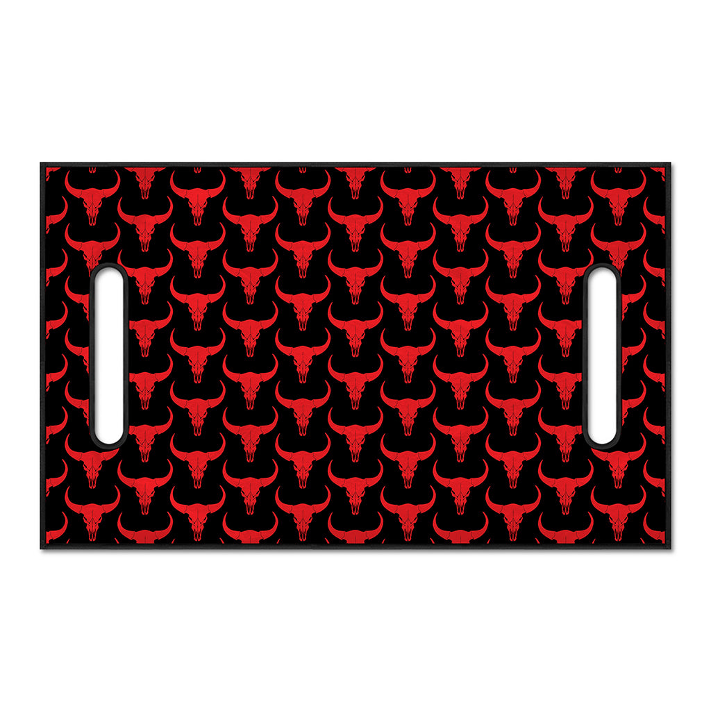 Red And Black Bull Skull Pattern Print Golf Cart Seat Cover