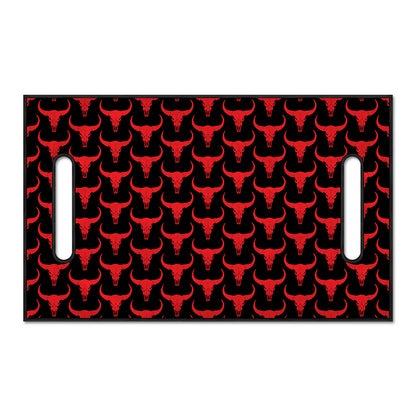 Red And Black Bull Skull Pattern Print Golf Cart Seat Cover