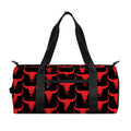 Red And Black Bull Skull Pattern Print Gym Bag