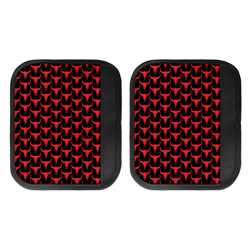 Red And Black Bull Skull Pattern Print Handle Covers