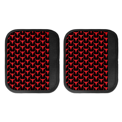 Red And Black Bull Skull Pattern Print Handle Covers
