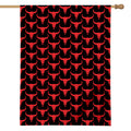 Red And Black Bull Skull Pattern Print House Flag