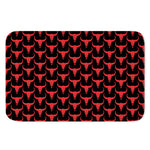 Red And Black Bull Skull Pattern Print Indoor Door Mat