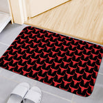 Red And Black Bull Skull Pattern Print Indoor Door Mat