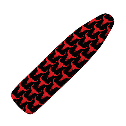 Red And Black Bull Skull Pattern Print Ironing Board Cover