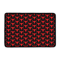 Red And Black Bull Skull Pattern Print Kitchen Mat