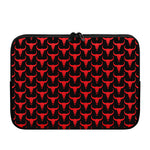 Red And Black Bull Skull Pattern Print Laptop Sleeve