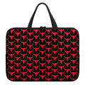 Red And Black Bull Skull Pattern Print Laptop Sleeve With Handle
