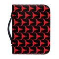 Red And Black Bull Skull Pattern Print Leather Bible Cover