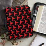 Red And Black Bull Skull Pattern Print Leather Bible Cover