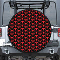 Red And Black Bull Skull Pattern Print Leather Spare Tire Cover