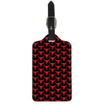 Red And Black Bull Skull Pattern Print Luggage Tag