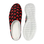Red And Black Bull Skull Pattern Print Mesh Casual Shoes