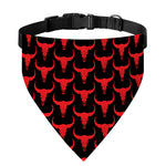 Red And Black Bull Skull Pattern Print Over The Collar Dog Bandana