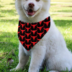 Red And Black Bull Skull Pattern Print Over The Collar Dog Bandana