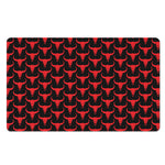 Red And Black Bull Skull Pattern Print Polyester Doormat