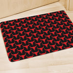 Red And Black Bull Skull Pattern Print Polyester Doormat