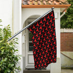 Red And Black Bull Skull Pattern Print Polyester Flag
