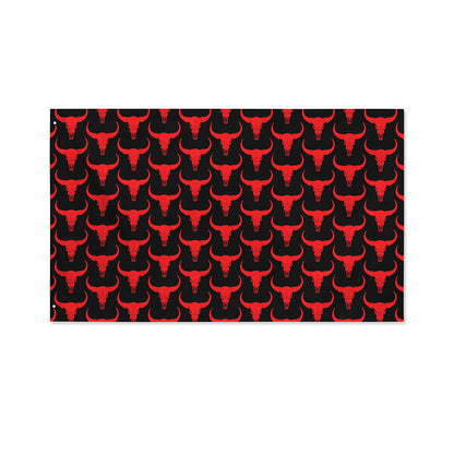 Red And Black Bull Skull Pattern Print Polyester Flag