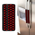 Red And Black Bull Skull Pattern Print Refrigerator Handle Covers