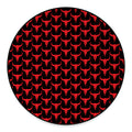 Red And Black Bull Skull Pattern Print Round Floor Mat