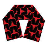 Red And Black Bull Skull Pattern Print Scarf