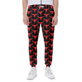 Red And Black Bull Skull Pattern Print Joggers