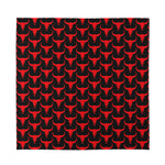 Red And Black Bull Skull Pattern Print Silk Bandana