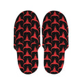 Red And Black Bull Skull Pattern Print Slippers