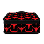 Red And Black Bull Skull Pattern Print Small Lunch Bag