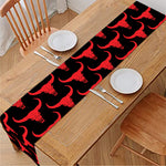 Red And Black Bull Skull Pattern Print Table Runner