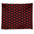 Red And Black Bull Skull Pattern Print Tapestry