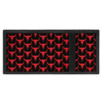 Red And Black Bull Skull Pattern Print Trifold Wallet