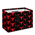 Red And Black Bull Skull Pattern Print Utility Tote Bag