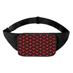 Red And Black Bull Skull Pattern Print Waist Bag