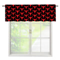 Red And Black Bull Skull Pattern Print Window Valance