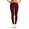 Red And Black Bull Skull Pattern Print Women's Leggings