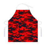 Red And Black Camouflage Print Adjustable Apron