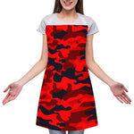 Red And Black Camouflage Print Adjustable Apron
