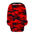 Red And Black Camouflage Print Baby Seat Cover