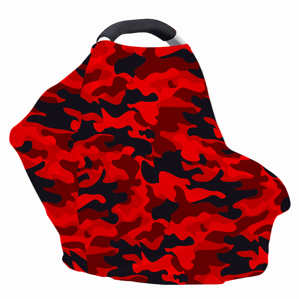 Red And Black Camouflage Print Baby Seat Cover