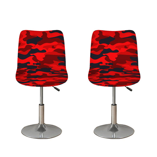 Red And Black Camouflage Print Bar Stool Covers