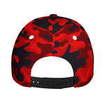 Red And Black Camouflage Print Baseball Cap