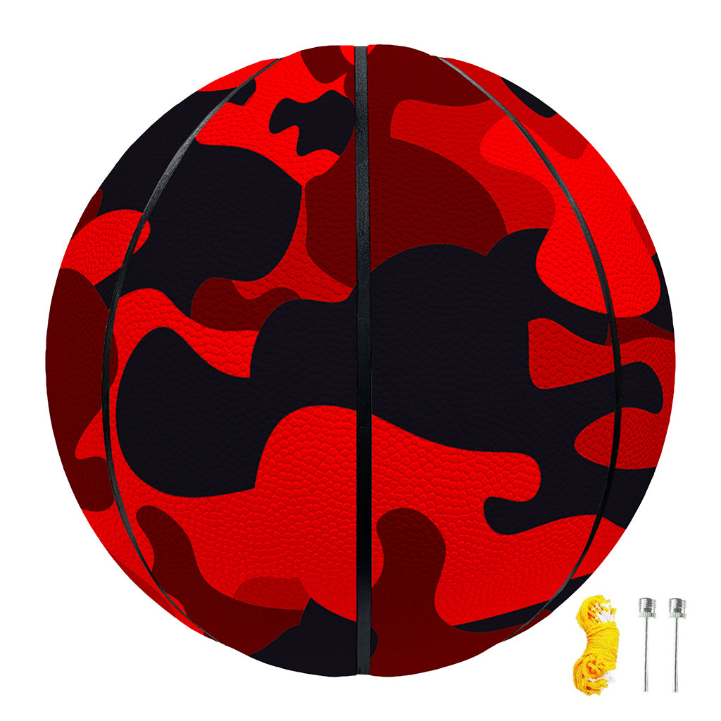 Red And Black Camouflage Print Basketball