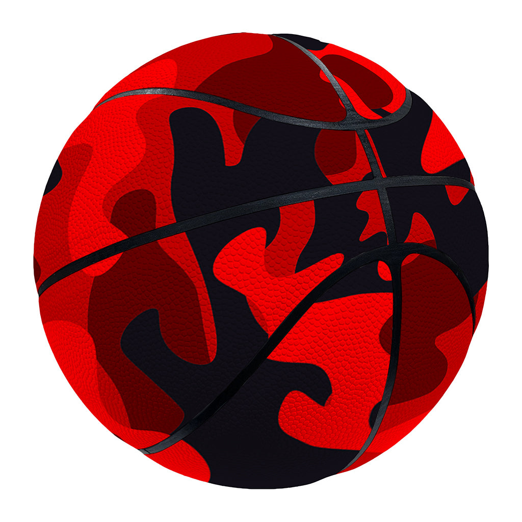Red And Black Camouflage Print Basketball