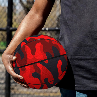 Red And Black Camouflage Print Basketball