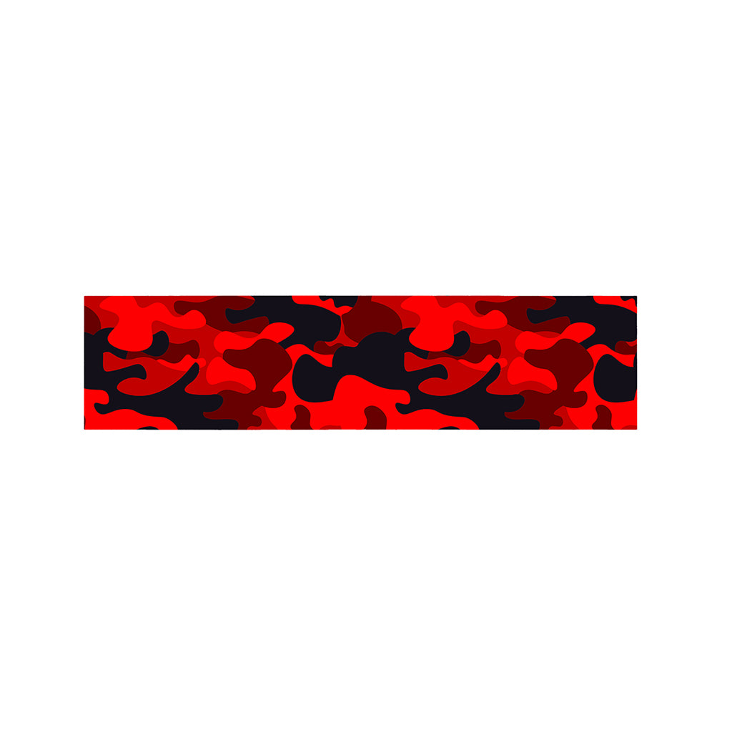 Red And Black Camouflage Print Bed Runner