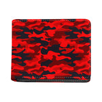 Red And Black Camouflage Print Bifold Wallet