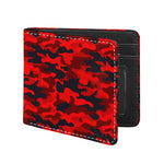 Red And Black Camouflage Print Bifold Wallet
