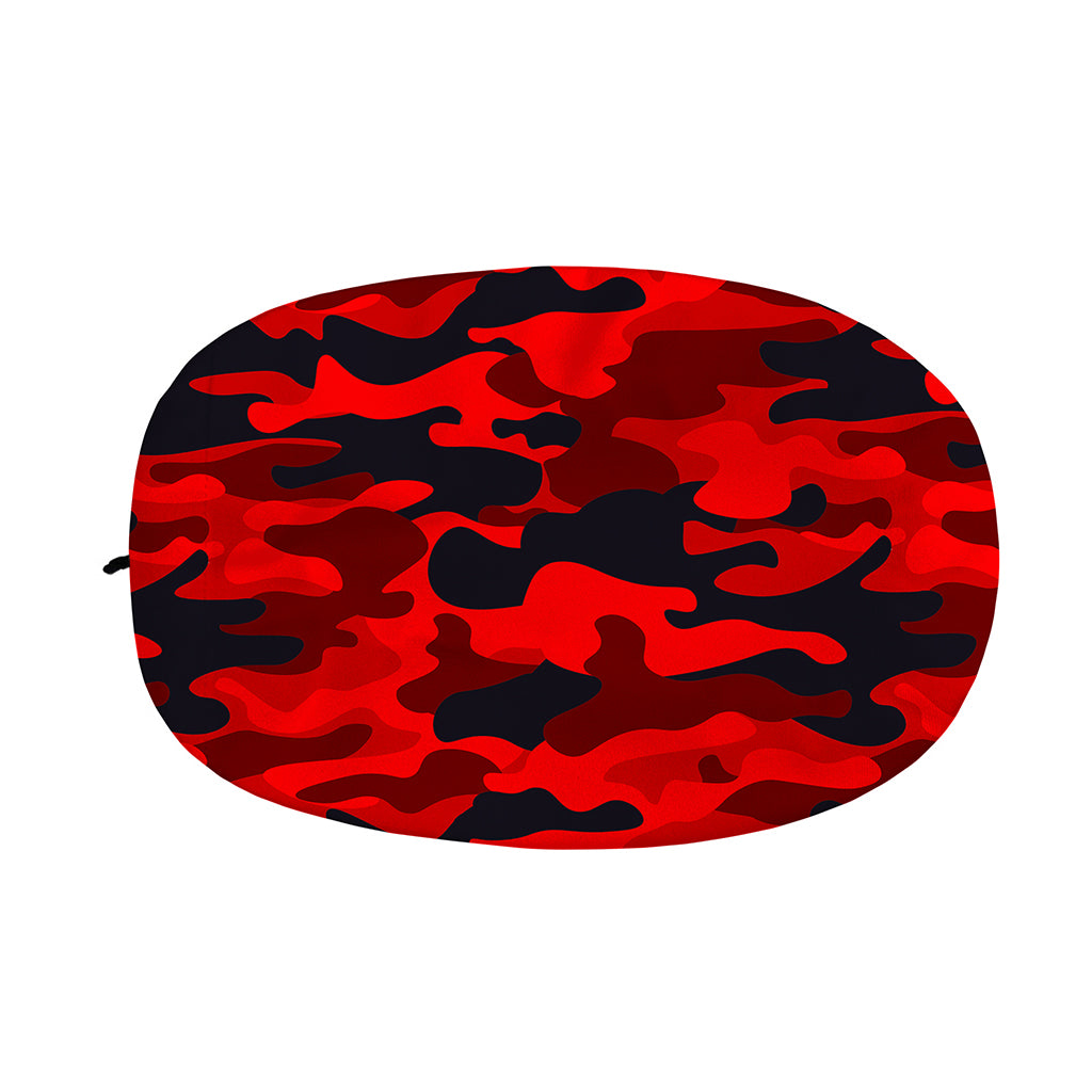Red And Black Camouflage Print Car Side Mirror Covers